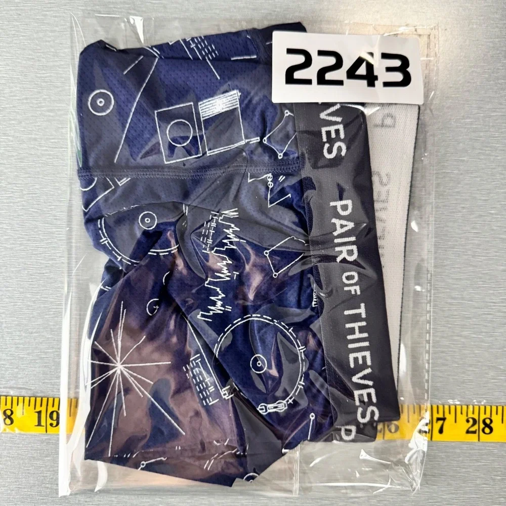 Pair of Thieves Men's Boxer Briefs Blue White Science Pattern Print Medium‎